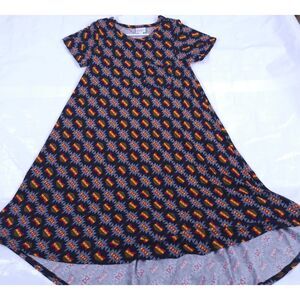 Vintage Lularoe Carly‎ Dress XS Extra Small Swing High Low Long Tunic Top